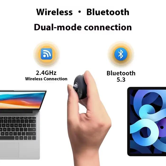 Souris Trackball sans fil double mode 2.4G Bluetooth pour tablette iOS