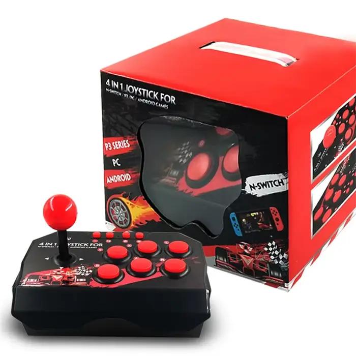 GAMINJA NS002 4 En 1 Rétro Arcade Console Jeu Joystick Rocker Fighting Controller pour Nintendo Commutateur PS3 PC Android TV