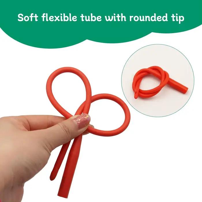 Seringue d'alimentation pour agneaux avec 2 tubes rouges de 60 ml, seringue réutilisable pour agneaux, chiens, moutons, porcelets, lapins
