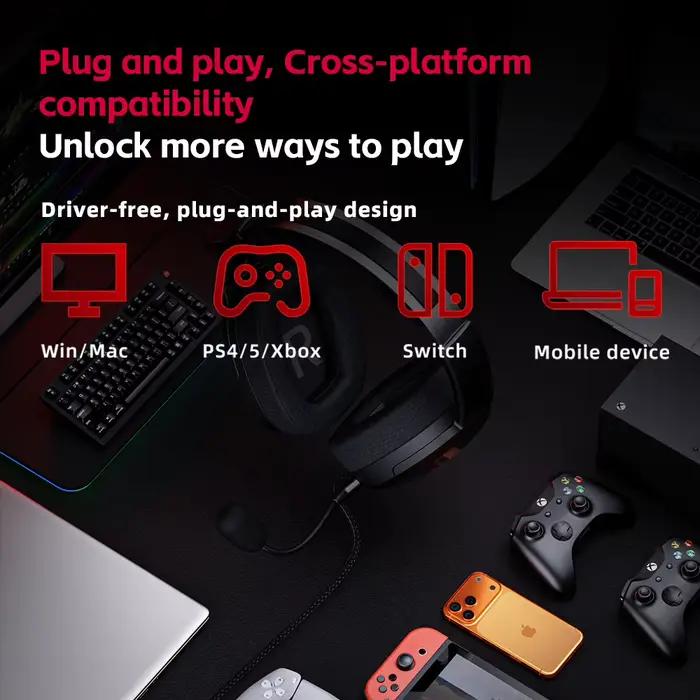 Casque de jeu FIIO FG3 HIFI USB avec son surround virtuel 7.1