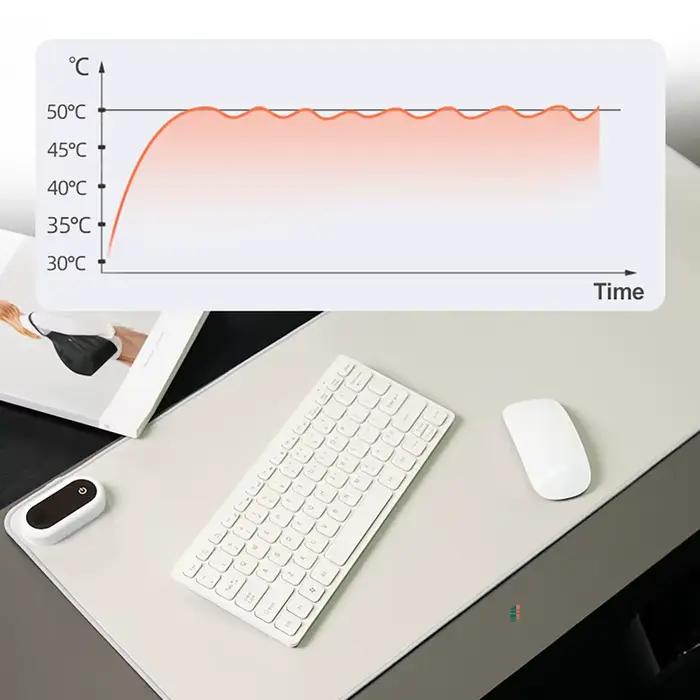 Tapis de souris chauffant Control 90x36cm 5 vitesses 30C-50C mise hors tension automatique confort personnalisable gaming travail