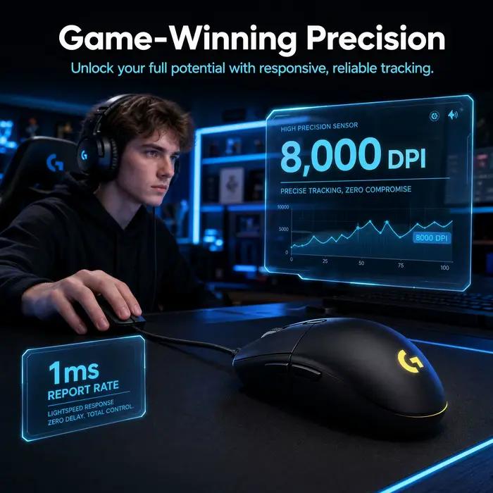 Souris Logitech G102, souris ergonomique originale