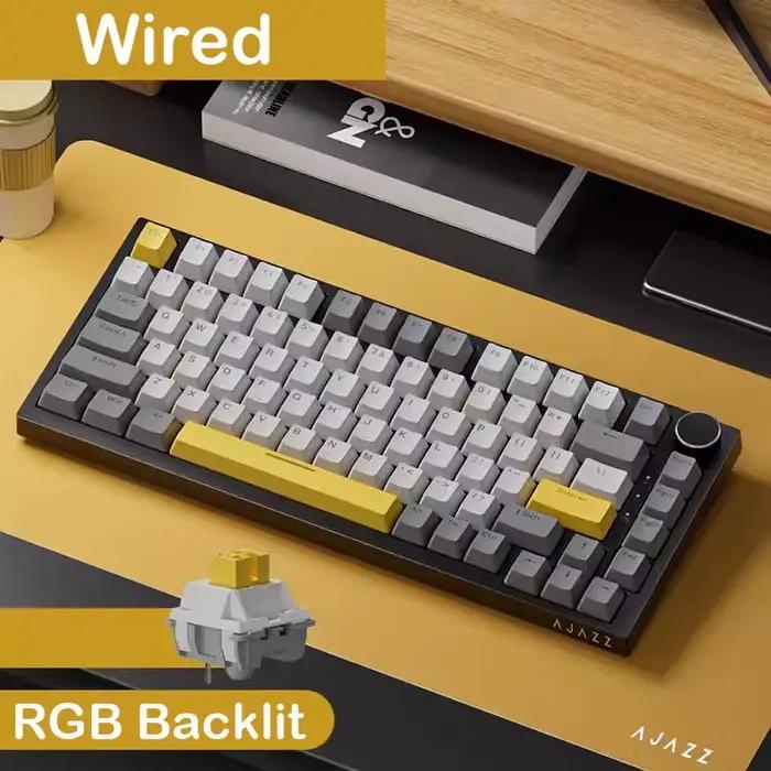 AJAZZ AK820 Pro clavier de jeu mécanique filaire et sans fil Tri-Mode rvb rétro-éclairé commutateurs remplaçables à