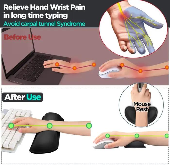 Repose-poignets pour clavier et souris avec support de poignet en mousse à mémoire de forme