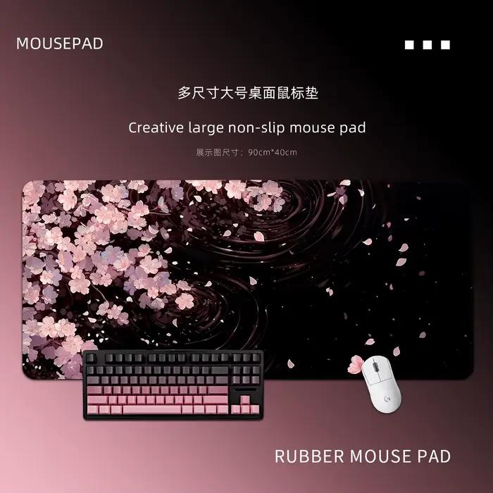Tapis de souris de bureau en caoutchouc fleur de cerisier