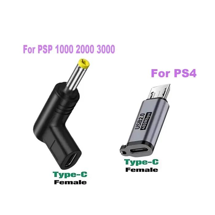 1-3 pièces pour PS4 USB C chargeur adaptateur convertisseur Type C pour PSP1000/2000/3000 jeu prise Jack cc vers USB C