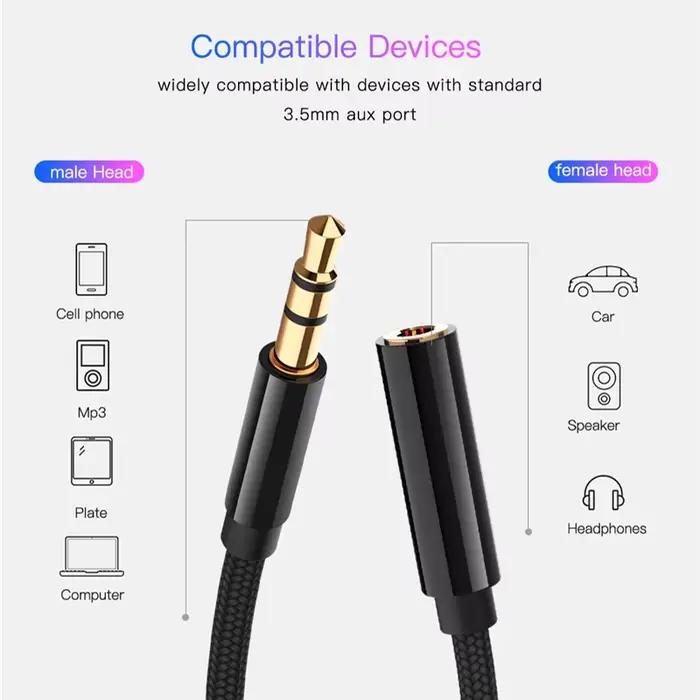 Câble d'extension Audio Jack Aux 3.5mm