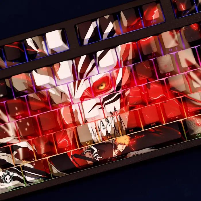 108 touches/ensemble Kurosaki Ichigo Keycap PBT rétroéclairées latéralement