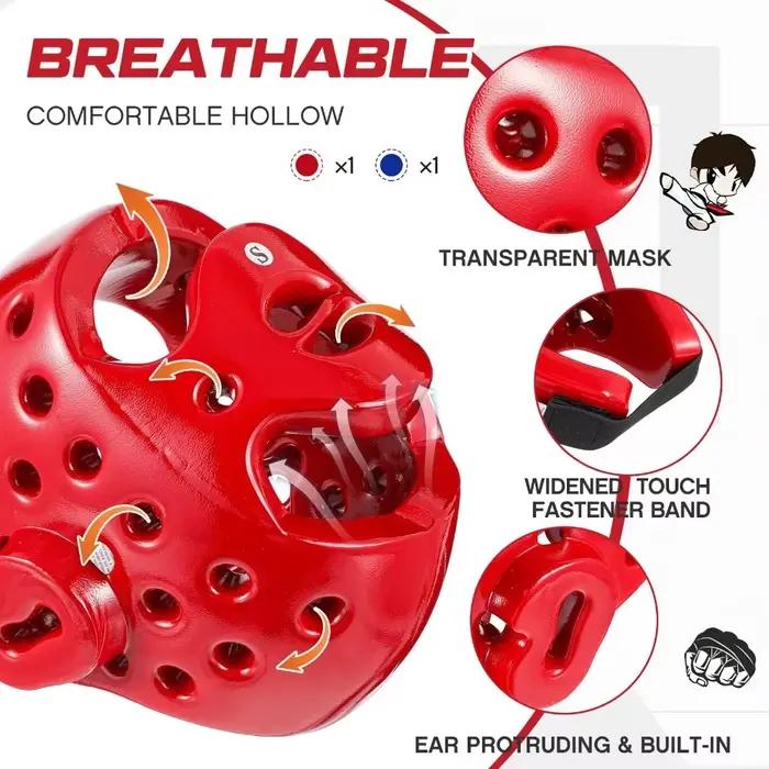 Casque de Taekwondo léger pour enfant, respirant, flexible, masque de combat pour arts martiaux, protection de tête robuste et portable, Taekwondo pour enfants
