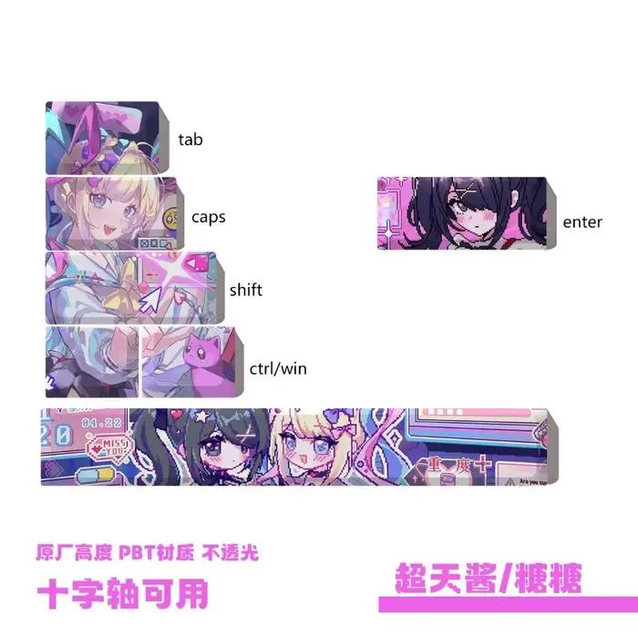 Needy Streamer Overload Keycaps Anime pour Clavier Mécanique