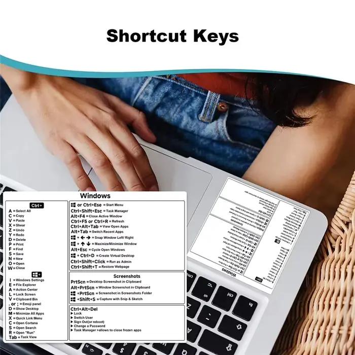 Autocollant de clé de raccourci pour ordinateur portable français