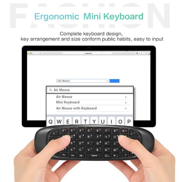 C120 rétro-éclairage Air Mouse 2.4G RF sans fil Mini clavier Gyroscope intelligent
