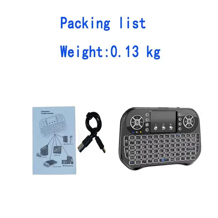 I10 i8 Mini clavier sans fil double Mode BT4.2 2.4G Air Mouse rétro-éclairé 7 couleurs pavé tactile pour Android TV Box Stick PC Pad projecteur