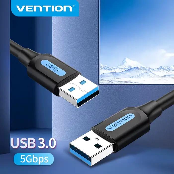Câble d'extension USB 3.0 mâle vers mâle Vention pour ordinateur portable, disque dur, boîtier TV et autres appareils numériques compatibles occasions spéciales