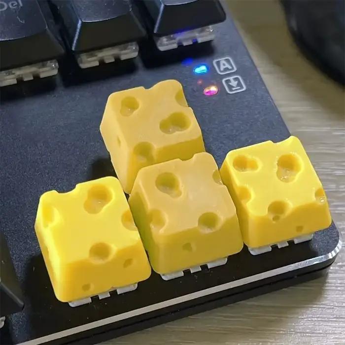4 pièces Chesse gâteau Keycap pour ESC clavier mécanique Keycaps dessin animé mignon bricolage personnalité