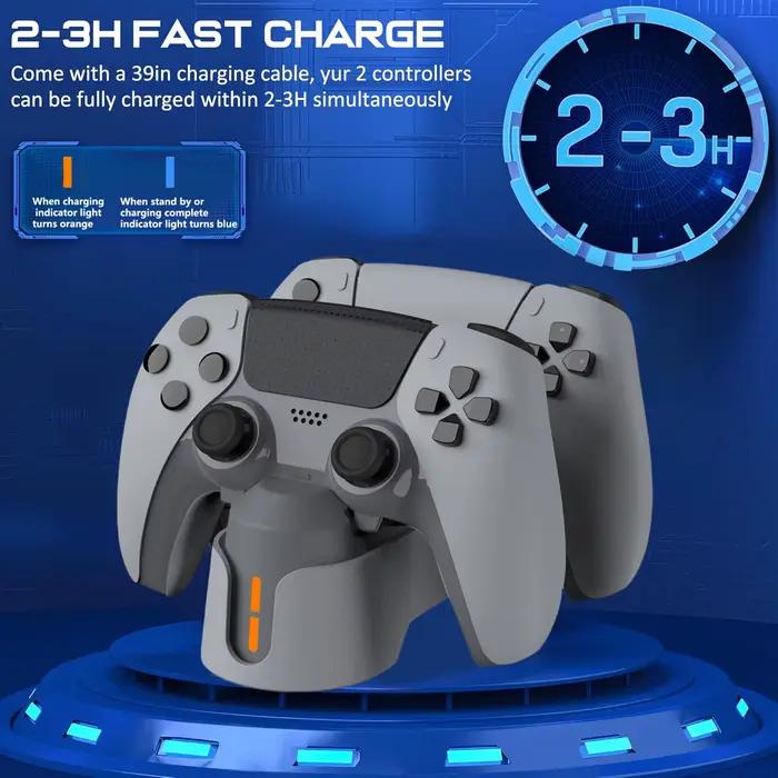 Station de chargeur de contrôleur PS5 Dualsense rapide et protecteur pour contrôleurs de bord occasions de jeu gaming