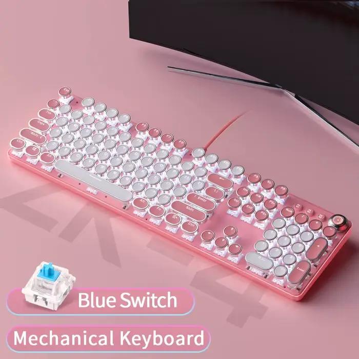 Clavier mécanique pleine grandeur à 104 touches avec interrupteurs bleus