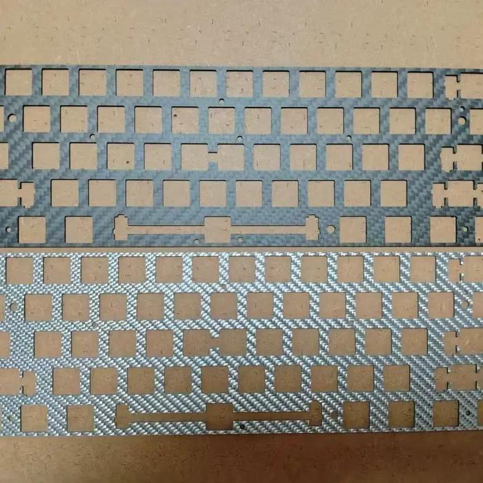 Plaque de positionnement en fibre de carbone pour clavier Wooting60 HE 60%