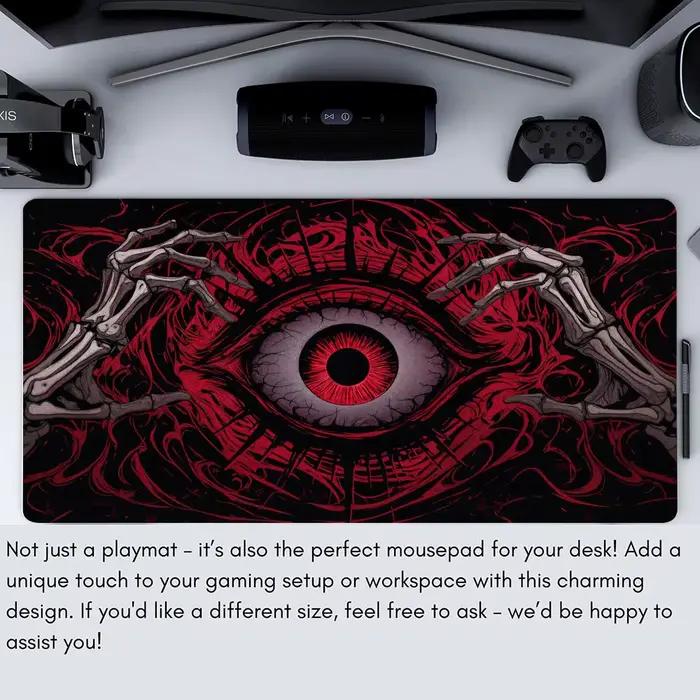 Tapis de jeu Magic The Gathering Terrifying Red Eye avec bords cousus