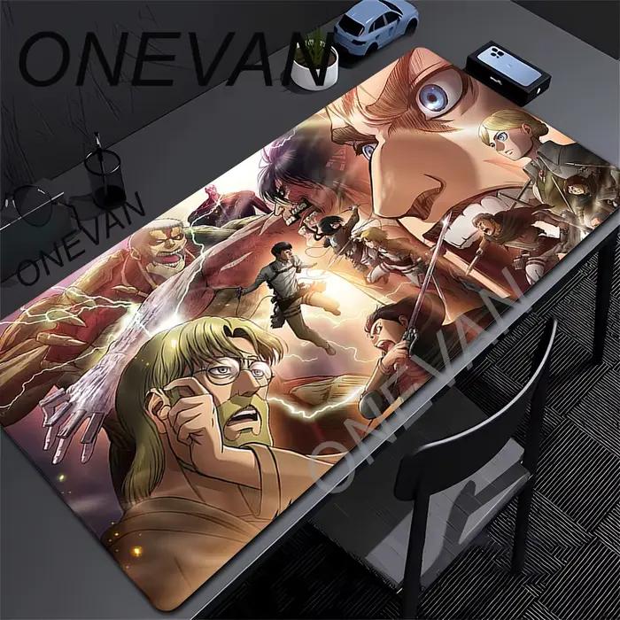Tapis de Souris XXL Gaming Attack on Titan Anime avec Bordures Renforcées pour Ordinateur Portable et Clavier