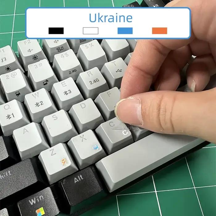 Autocollants de clavier détachables imperméables en plastique pour ordinateur portable et clavier général多彩的键盘转印贴纸定制美化您的电脑键盘