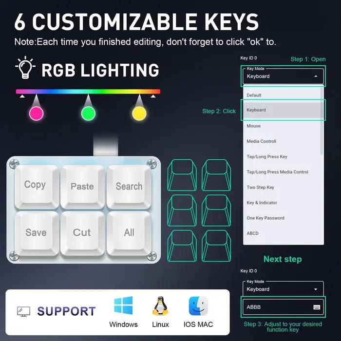 Clavier USB filaire SAYODEVICE à 6 touches