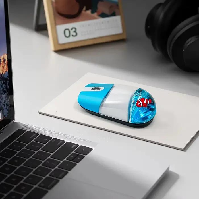 Souris Optique Sans Fil Frutiger Aero Aqua 2.4G/Bluetooth