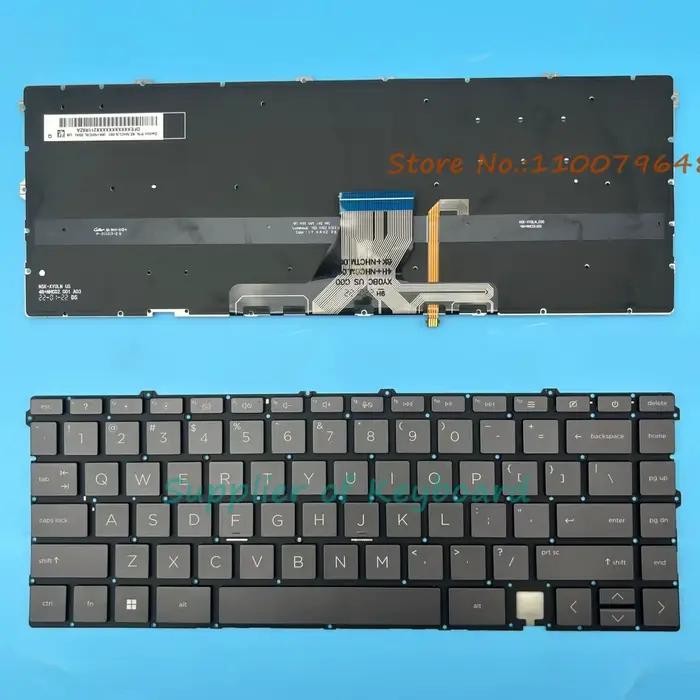 Nouveau clavier anglais pour ordinateur portable HP Envy 13-AY 13-AY0000 13-AY0007CA 13-AY0008CA 13-AY0055CL rétro-éclairé argent/bleu foncé