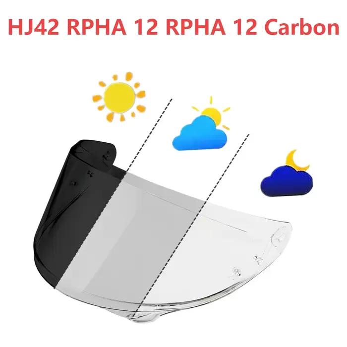 Visière de casque de moto RPHA 12 pour HJC HJ-42 RPHA 12 carbone HJ42, remplacement Anti-UV, anti-rayures, Anti-poussière, visières d'objectif de pare-brise