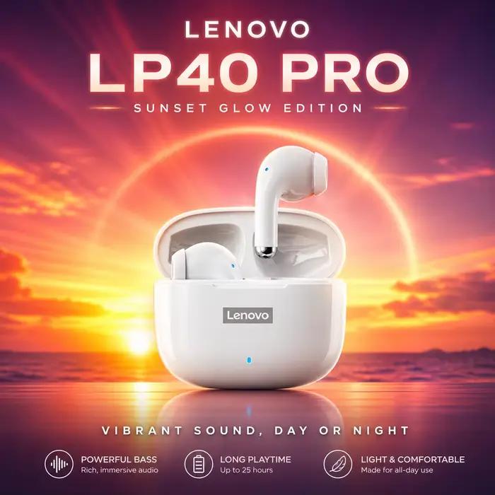 Nouveaux écouteurs Bluetooth 5.3 Lenovo LP40 Pro TWS à connexion rapide
