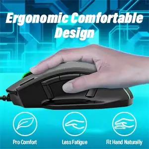 Souris de jeu filaire ergonomique