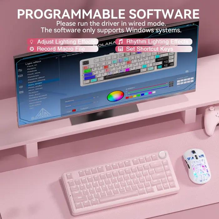Clavier mécanique de jeu SOLAKAKA A75 avec joint d'étanchéité