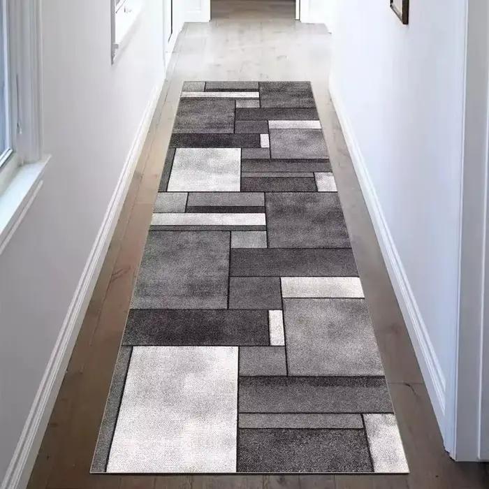 VIKAMA Tapis géométrique moderne résistant aux taches et antidérapant pour entrée