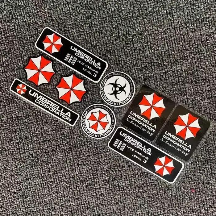 Autocollant holographique avec logo Biohazard Umbrella, autocollant en vinyle durable et imperméable, ornement DIY pour voiture, moto, casque