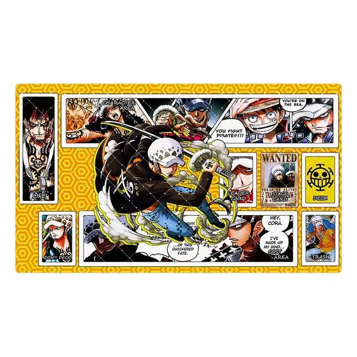 Tapis de jeu en caoutchouc 600x350mm One Piece Trafalgar Law Donquixote Doflamingo Gol D Roger OPCG pour joueur unique