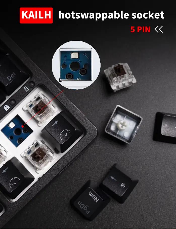 Royal Kludge clavier de jeu sans fil brésilien 84 touches rvb Tri-Mode BT5.0/2.4G/claviers mécaniques filaires