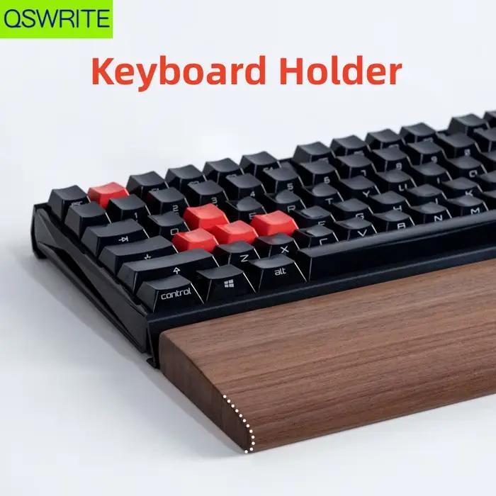 Support de clavier QSWRITE en noyer massif pour la protection des poignets