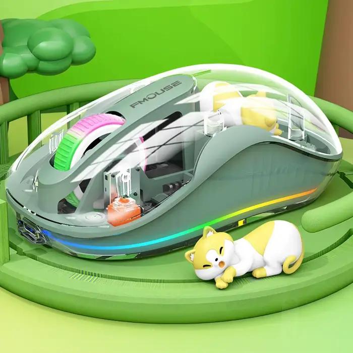 Souris transparente lumineuse pour ordinateur portable