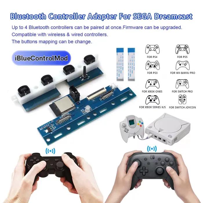 Adaptateur interne pour contrôleur sans fil Bluetooth SEGA DC iBlueControlMod pour console