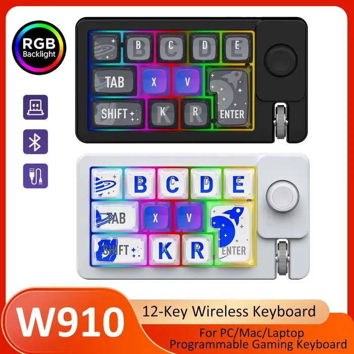 W910 USB/Bluetooth/2.4G filaire/sans fil Programmable clavier de jeu mécanique