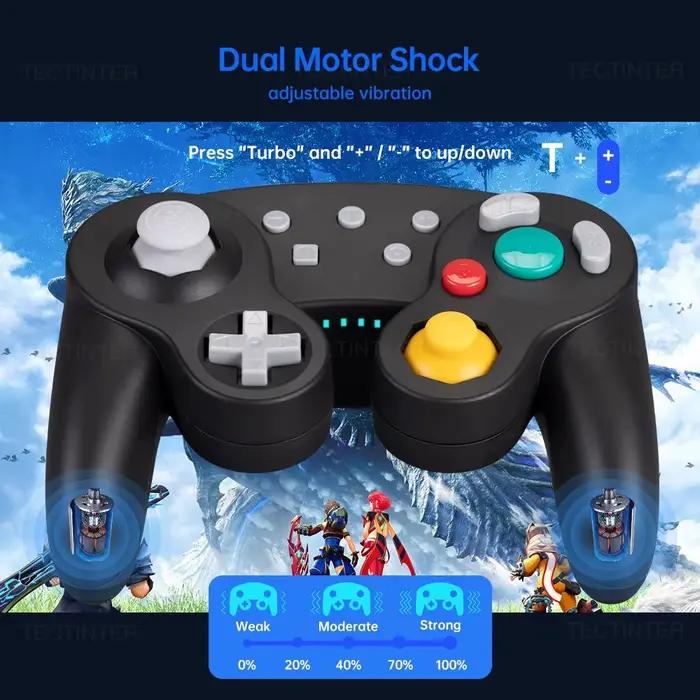 Contrôleur Gamecube Compatible Bluetooth pour NS Switch 2/Switch Console manette pour Steam/andriod/PC Joystick avec Turbo Functio