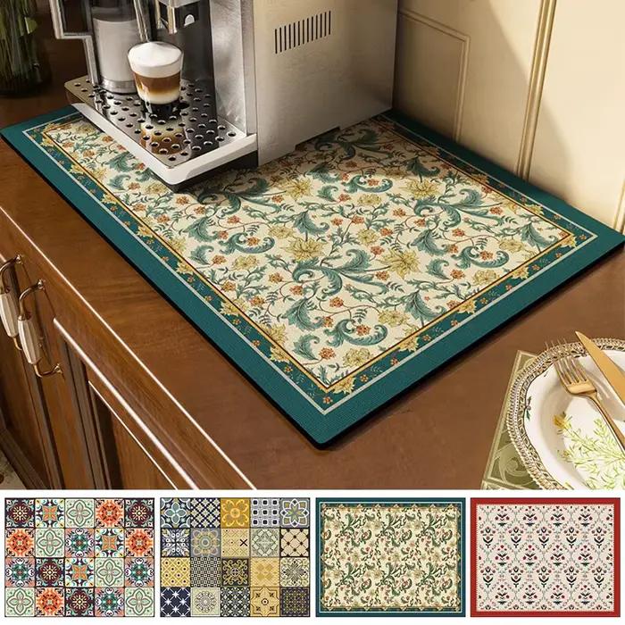 Tapis de séchage absorbant pour cuisine, napperons de table à manger, tapis de drainage pour café, accessoires de cuisine, tapis d'égouttage
