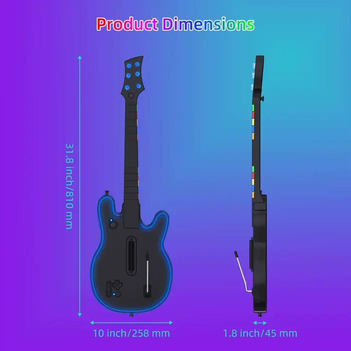 Contrôleur de guitare sans fil pour PS4 PS3 PC Rock Band Guitar Hero mode de jeu musical occasionnels pour adultes adolescents