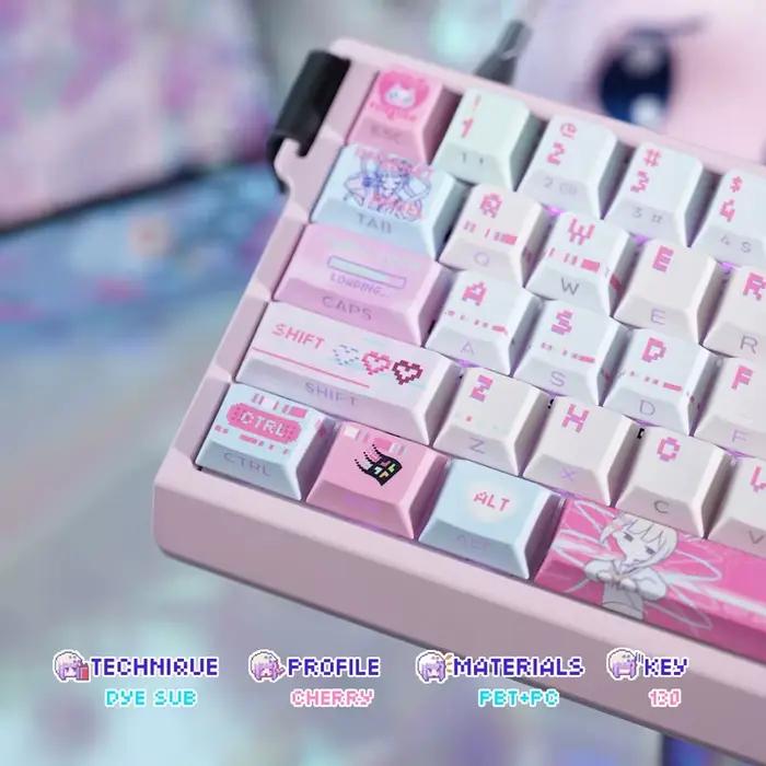 Anime nécessiteux Streamer surcharge Keycap clavier mécanique PBT + PC personnalisé mignon