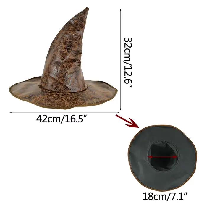 Chapeau de Sorcière en Cuir pour Halloween, Accessoire de Costume de Cosplay, Casquette de Décoration pour Enfant et Adulte