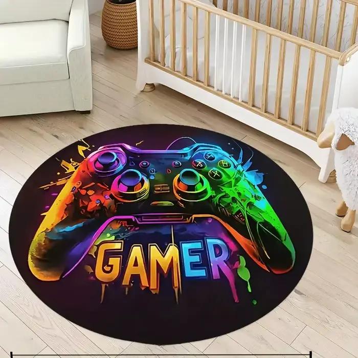 Tapis rond décontracté de jeu pour chambre de garçon