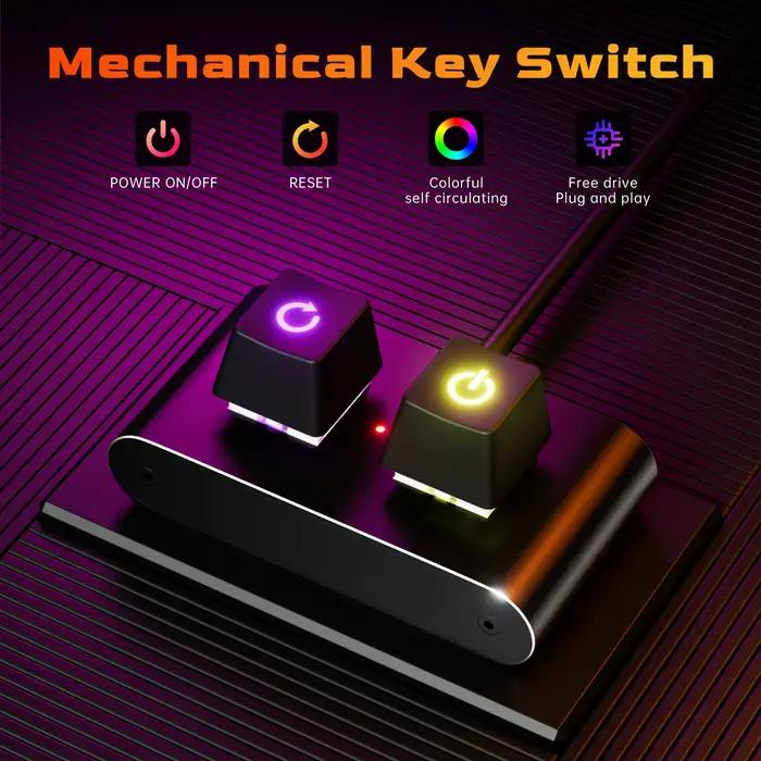 Lumières LED RGB 2M, interrupteur de bureau pour ordinateur