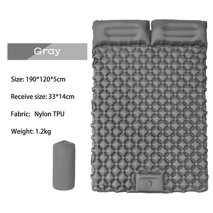Matelas de camping gonflable avec oreiller, tapis de couchage auto-gonflant pour le tourisme en plein air, la randonnée et l'escalade