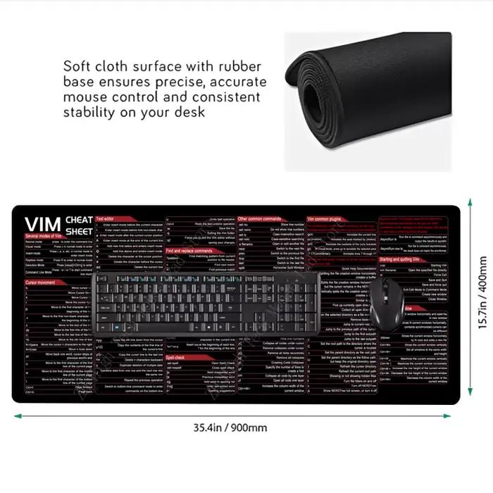 VIM – tapis de souris avec touches de raccourci