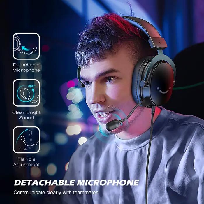 Casque FIFINE écouteurs intra-auriculaires cuir son surround 7.1 volume contrôles PC MAC PS4 PS5 gaming musiciens occasionnels